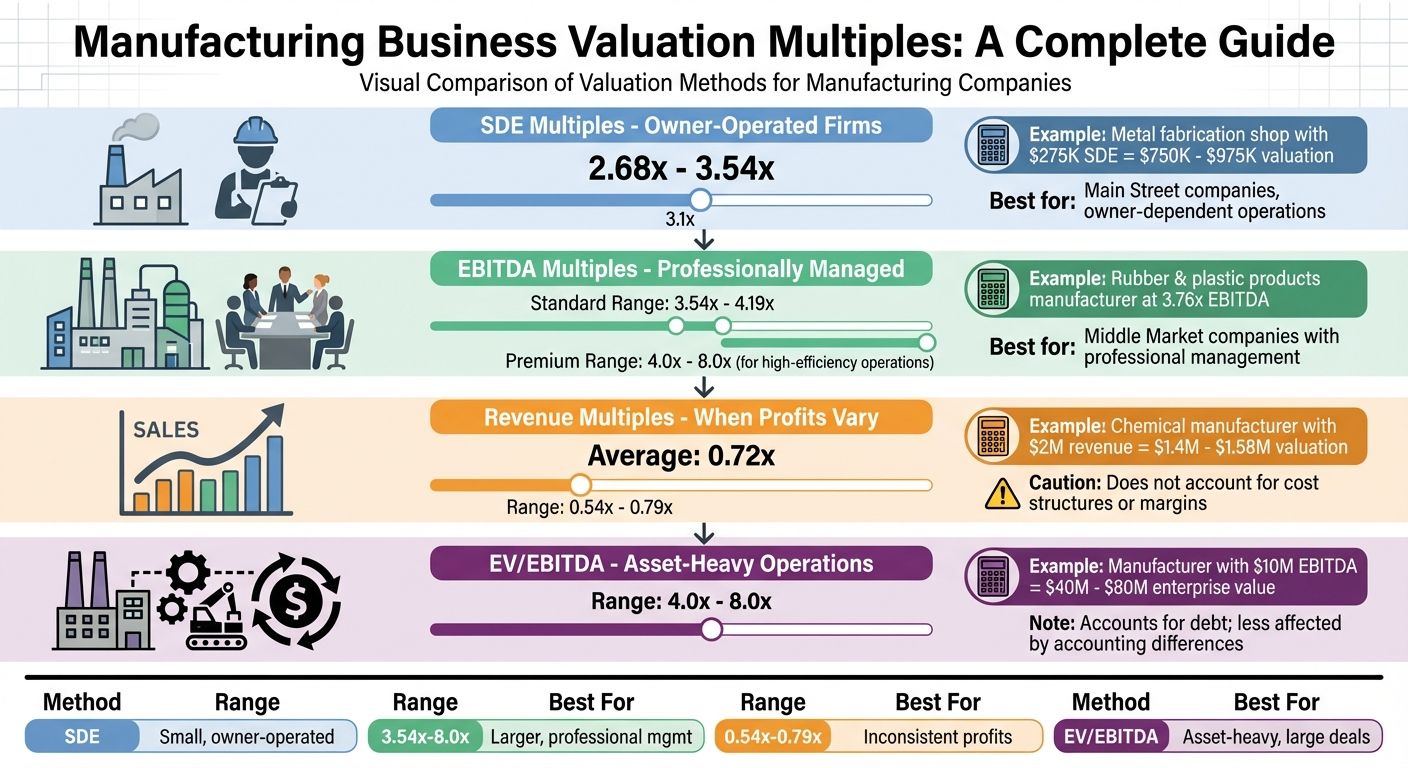 Manufacturing Business Valuation Multiples by Type and Size