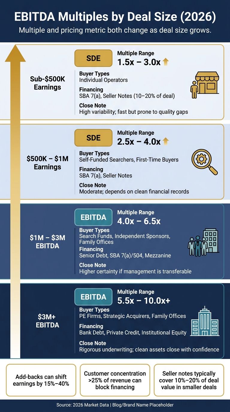 EBITDA Multiples by Deal Size: 2026 Valuation Guide