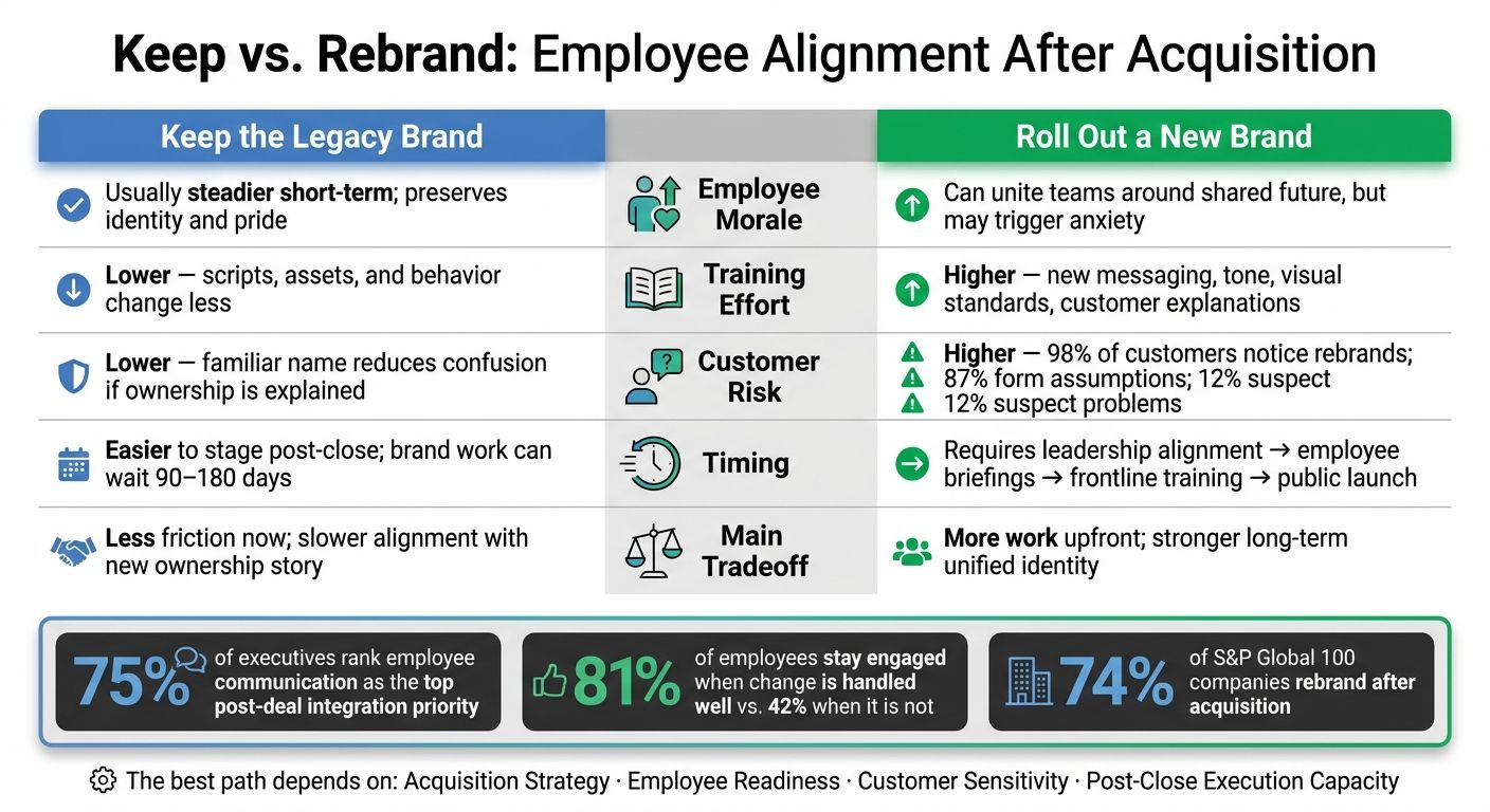 Keep vs. Rebrand: Employee Alignment After Acquisition
