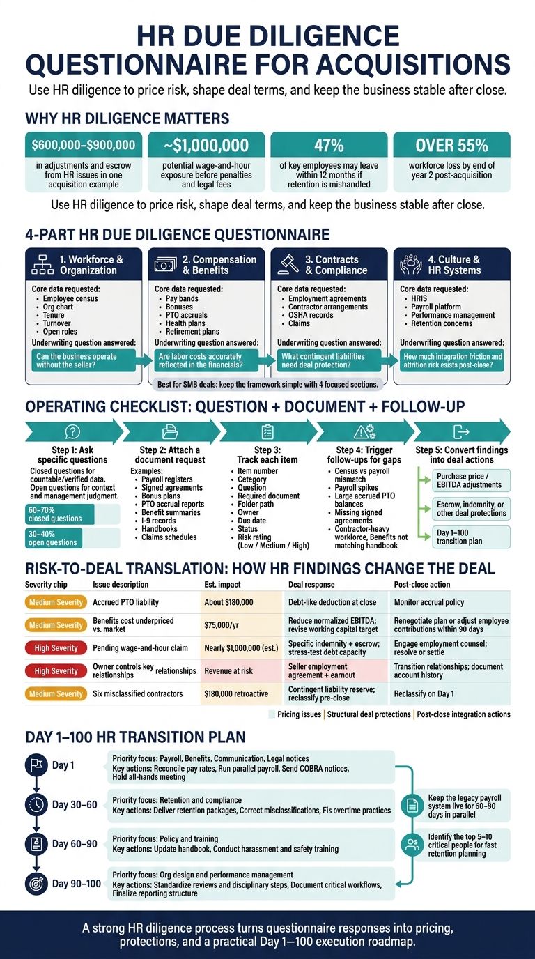 HR Due Diligence Questionnaire Framework for Acquisitions