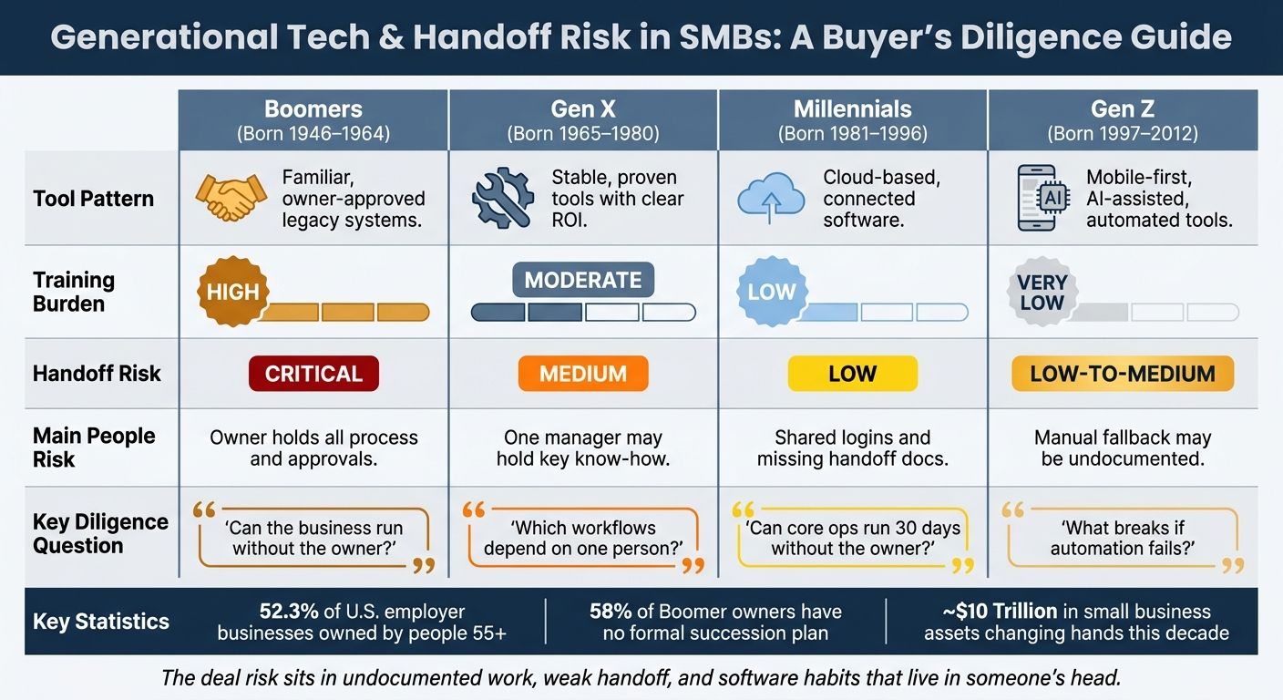 Generational Tech & Handoff Risk in SMBs: A Buyer's Diligence Guide