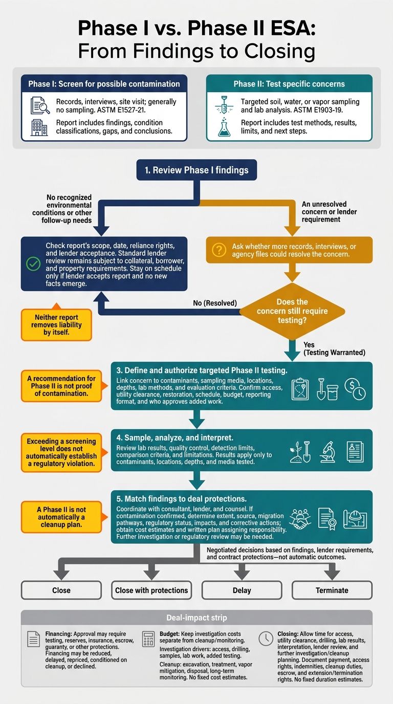 Phase I vs. Phase II ESA: From Findings to Closing